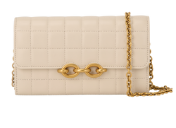 Le Maillon Chain Wallet, Leather, White, MII, DB/B, 2*